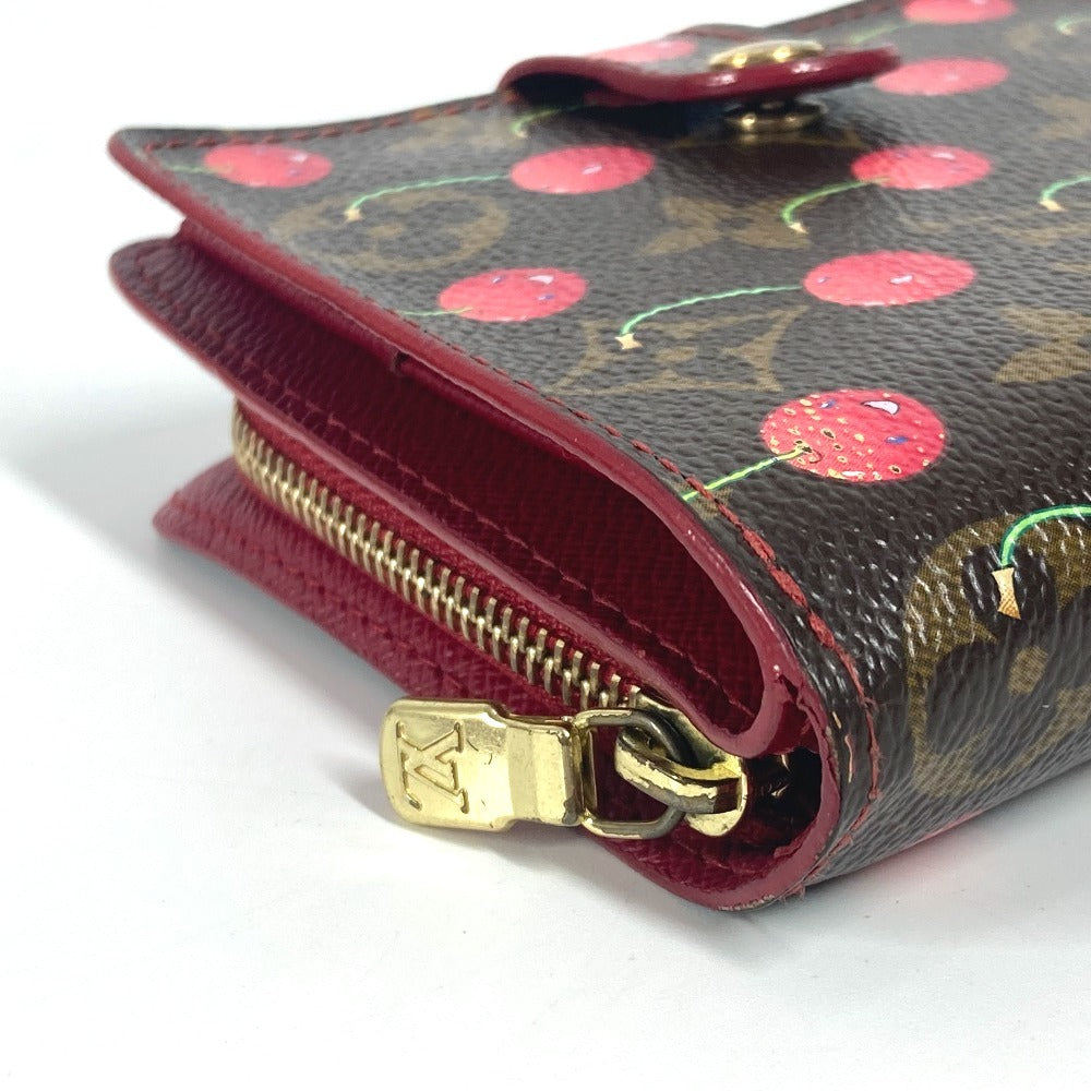 LOUIS VUITTON Folded wallet M95005 Monogram Cherry Canvas Red Monogram Cherry by Takashi Murakami Compact zip