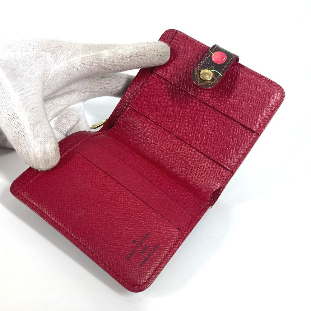 LOUIS VUITTON Folded wallet M95005 Monogram Cherry Canvas Red Monogram Cherry by Takashi Murakami Compact zip