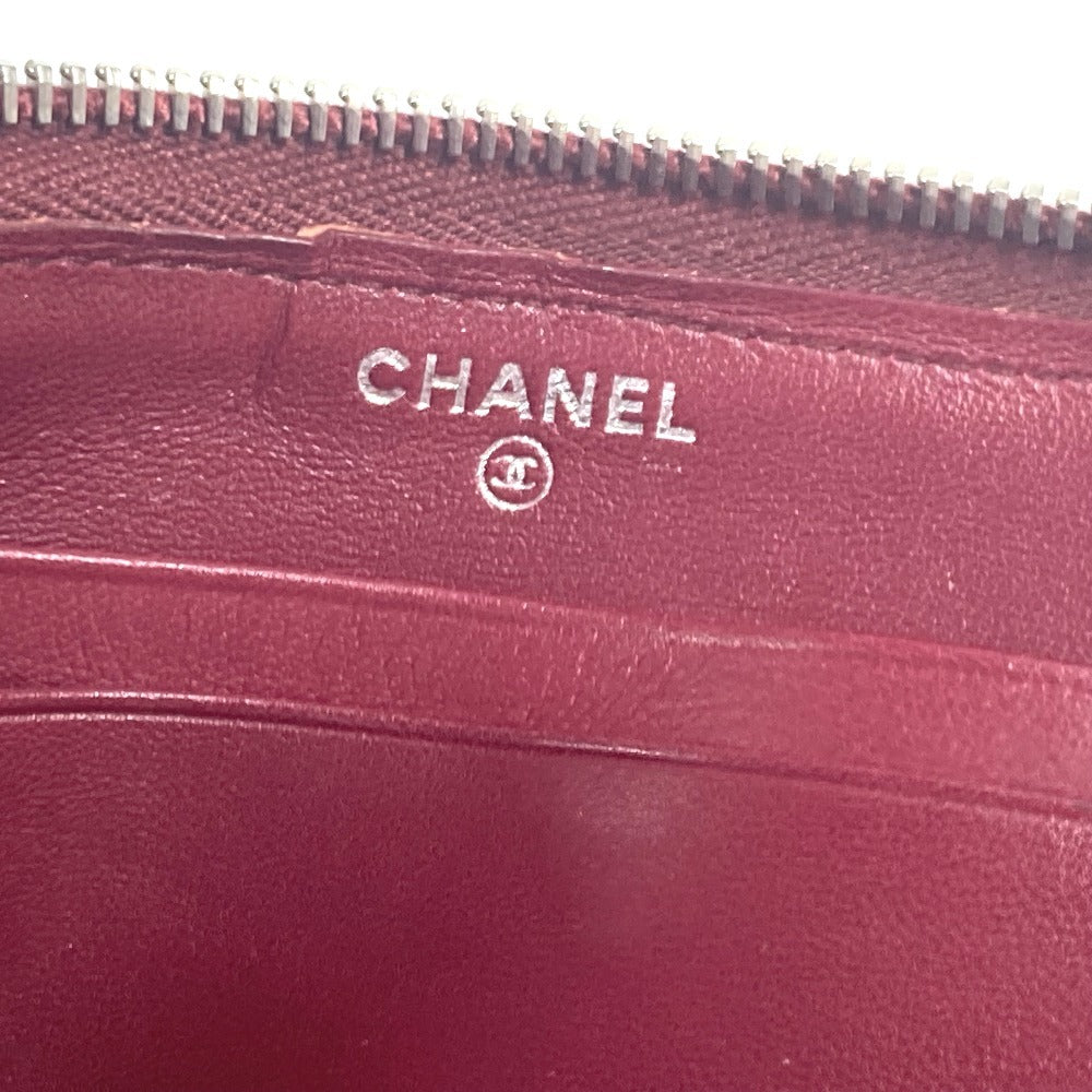 CHANEL Long Wallet Purse leather blue CC COCO Mark logo L-shaped zipper Matelasse quilting