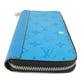 LOUIS VUITTON Long Wallet Purse M30467 Monogram canvas, Taiga leather blue Taigalama Zippy Wallet Vertical
