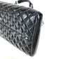 CHANEL Shoulder Bag enamel black Mademoiselle boring bag CC COCO Mark logo Matelasse quilting