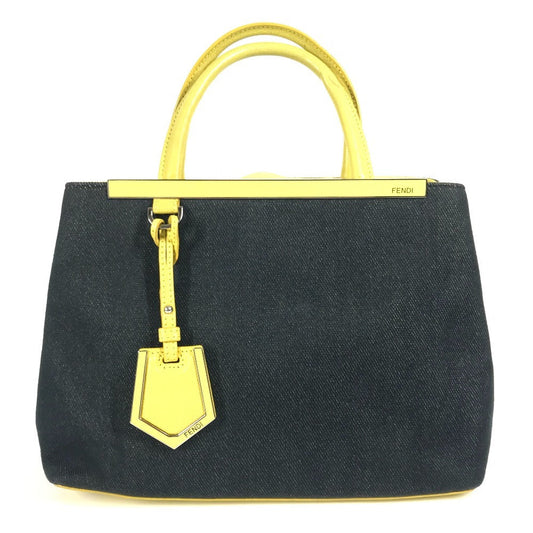 FENDI Handbag 8BH253 Denim, Leather blue Petit Twojours Petit Twojours