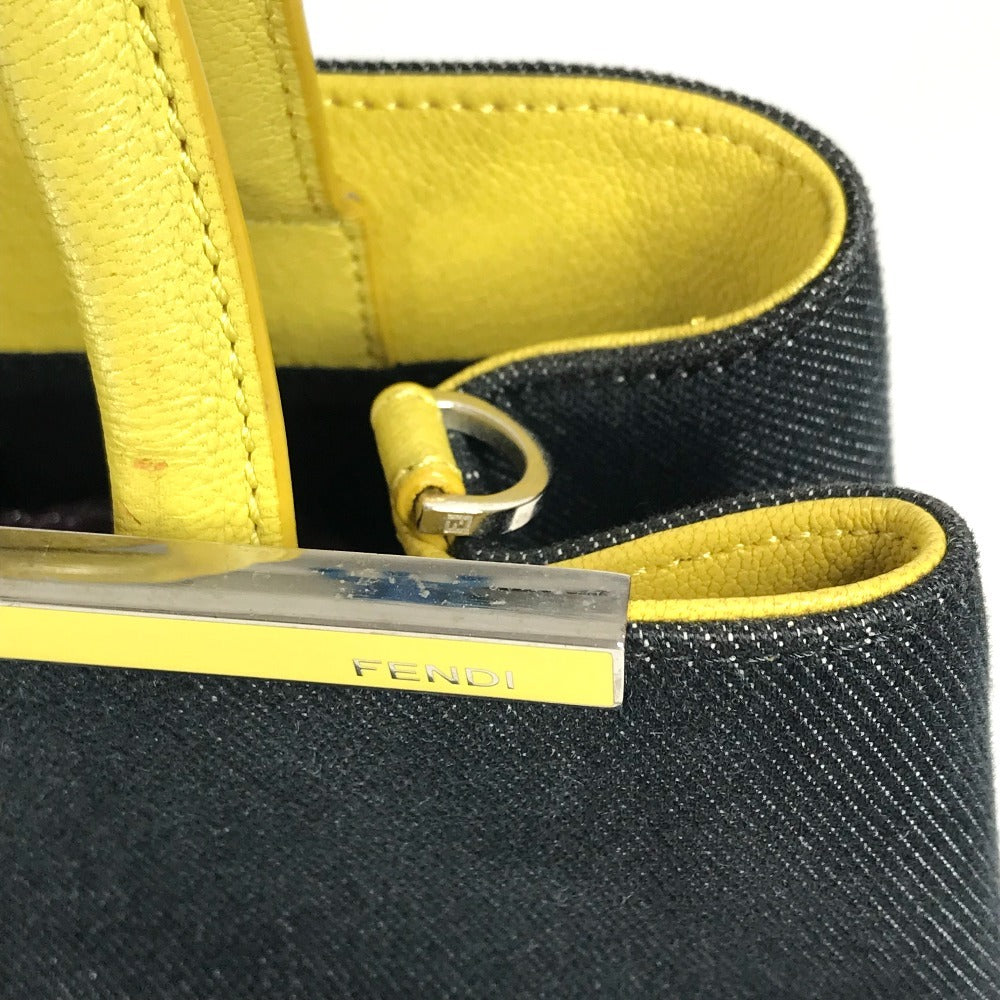 FENDI Handbag 8BH253 Denim, Leather blue Petit Twojours Petit Twojours