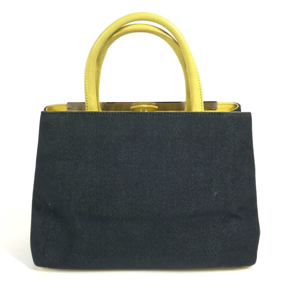 FENDI Handbag 8BH253 Denim, Leather blue Petit Twojours Petit Twojours