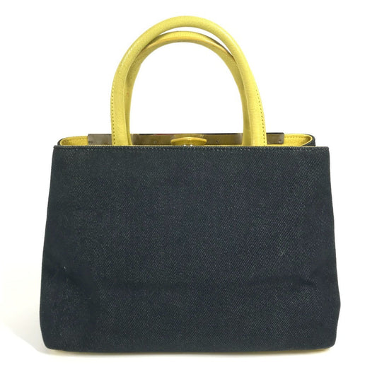 FENDI Handbag 8BH253 Denim, Leather blue Petit Twojours Petit Twojours