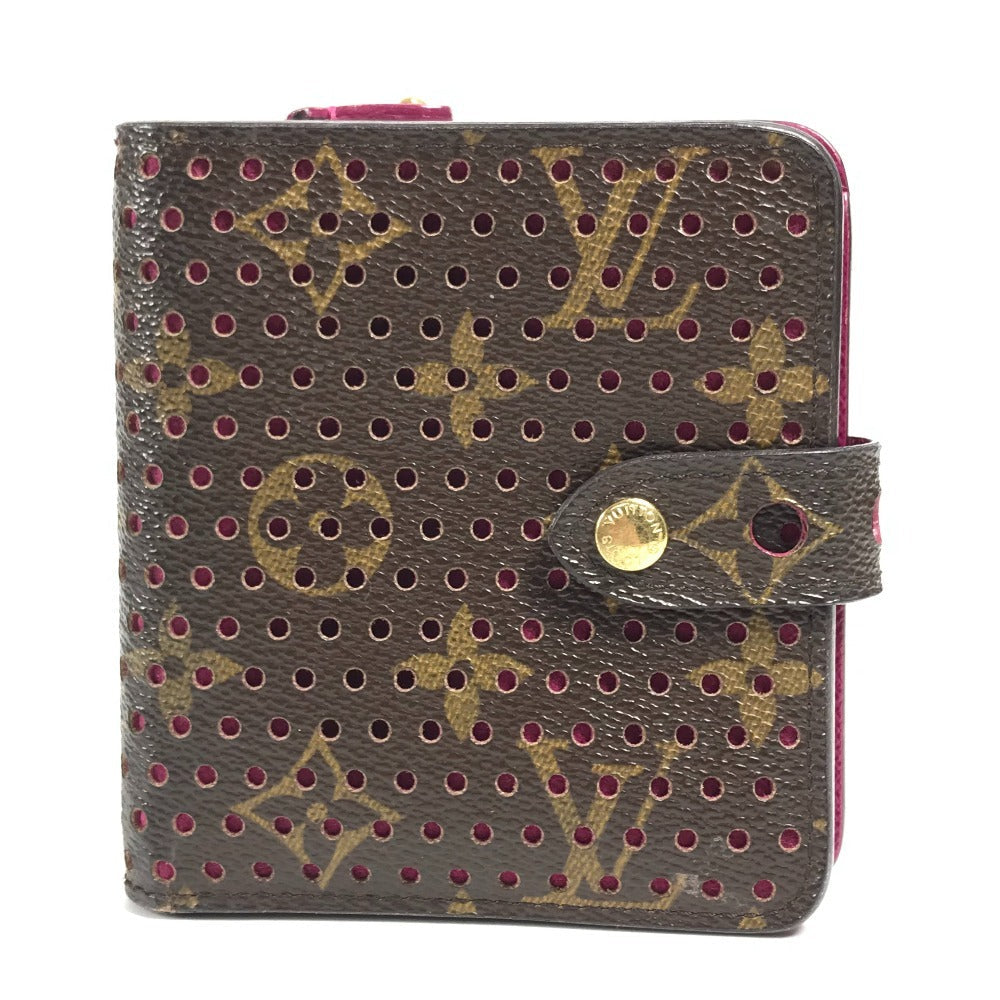 LOUIS VUITTON Folded wallet M95188 Monogram canvas pink Monogram Perfo Compact zip