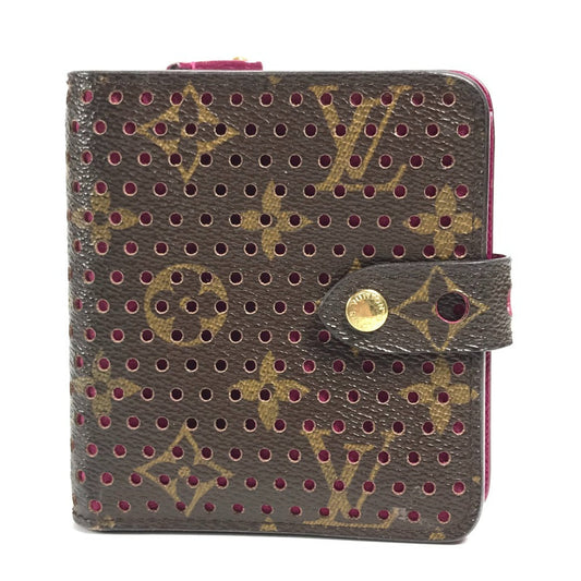 LOUIS VUITTON Folded wallet M95188 Monogram canvas pink Monogram Perfo Compact zip
