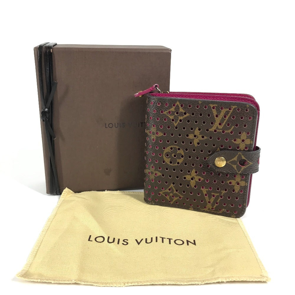 LOUIS VUITTON Folded wallet M95188 Monogram canvas pink Monogram Perfo Compact zip