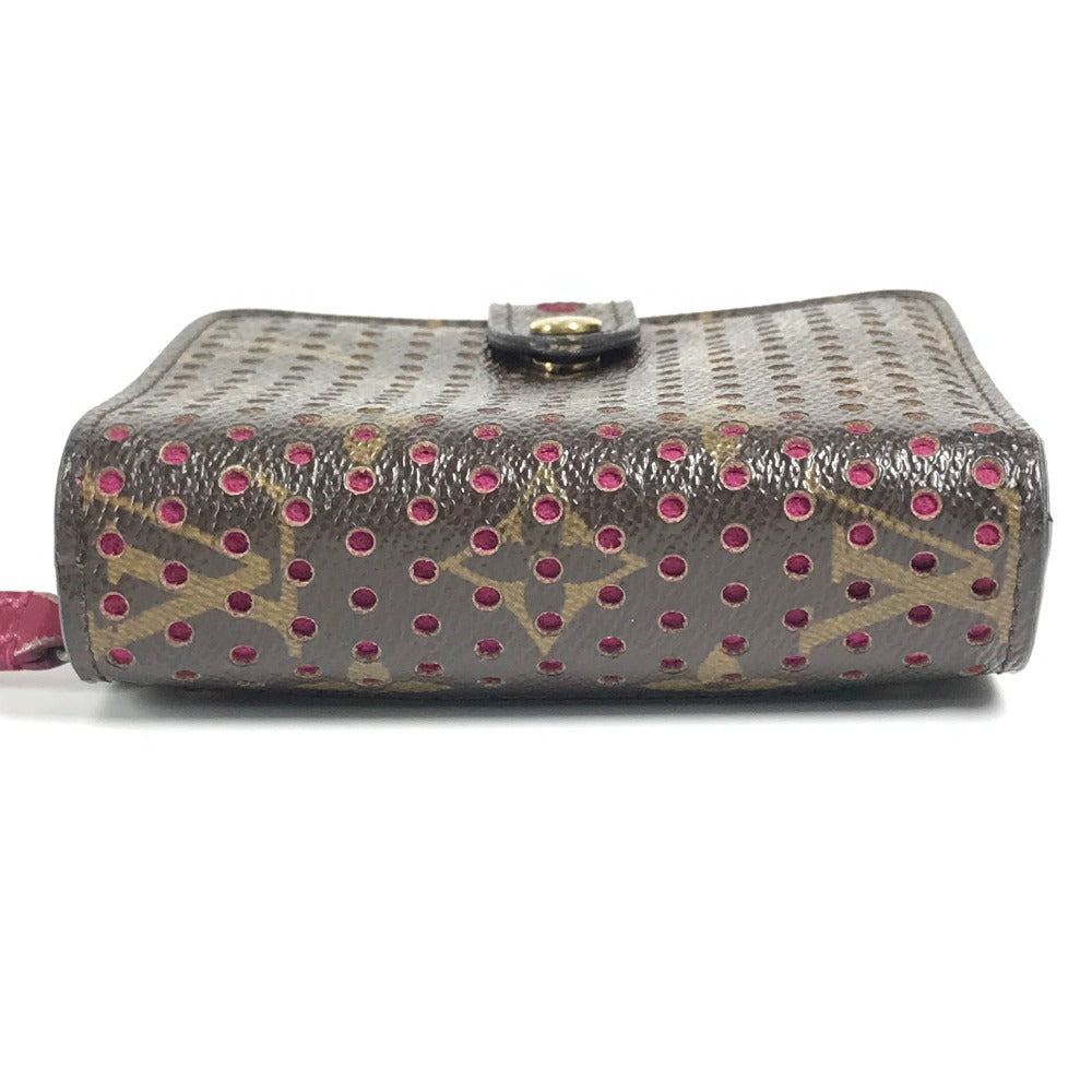 LOUIS VUITTON Folded wallet M95188 Monogram canvas pink Monogram Perfo Compact zip