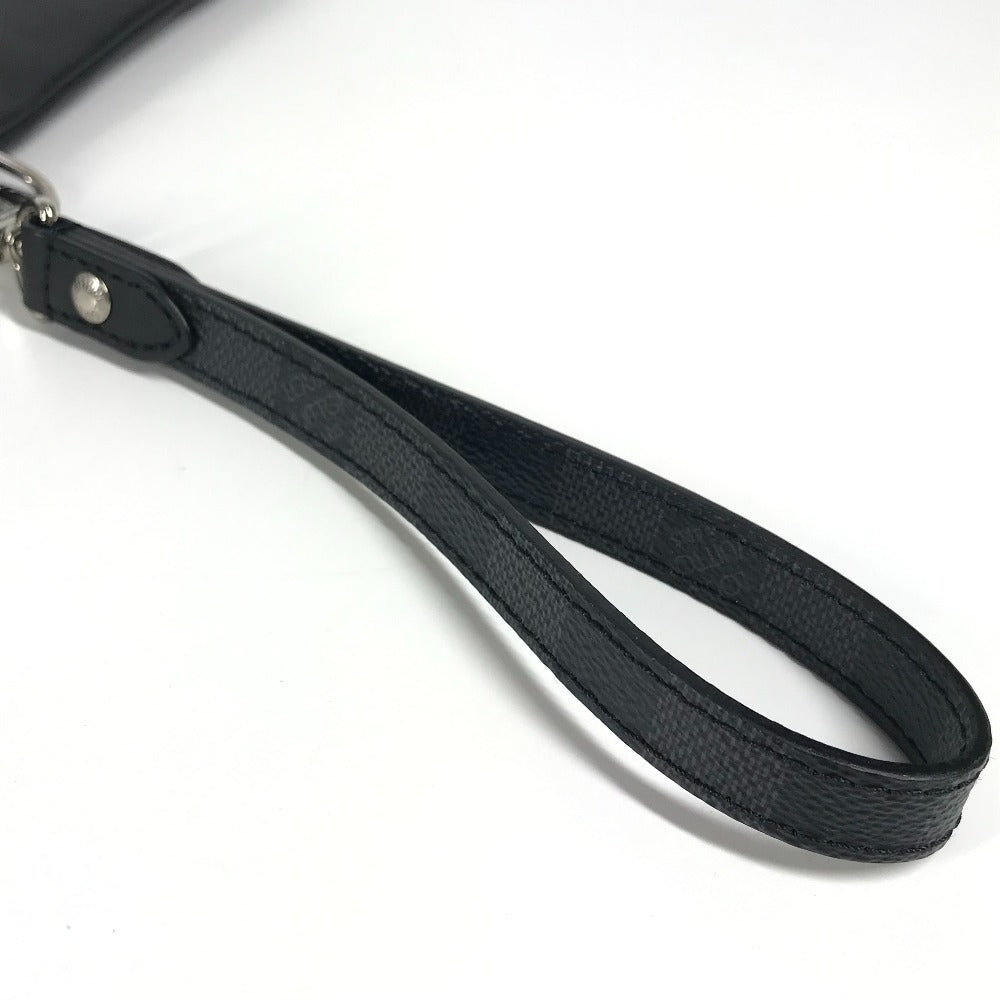 LOUIS VUITTON Clutch bag N60502 Damier Infini Leather , Damier Graphite Canvas black Damier Infinie Graphite Pochette To Go
