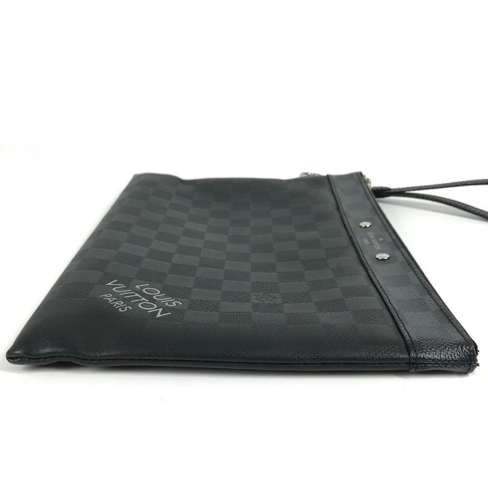 LOUIS VUITTON Clutch bag N60502 Damier Infini Leather , Damier Graphite Canvas black Damier Infinie Graphite Pochette To Go