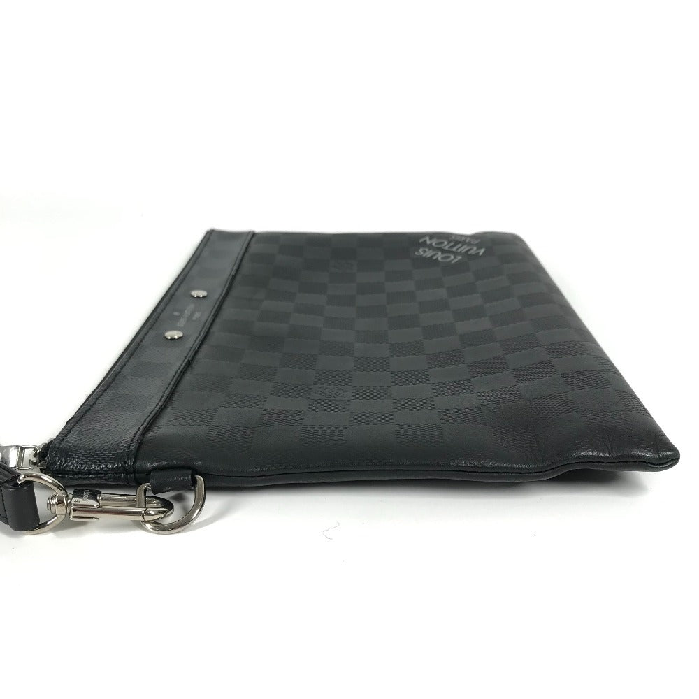 LOUIS VUITTON Clutch bag N60502 Damier Infini Leather , Damier Graphite Canvas black Damier Infinie Graphite Pochette To Go