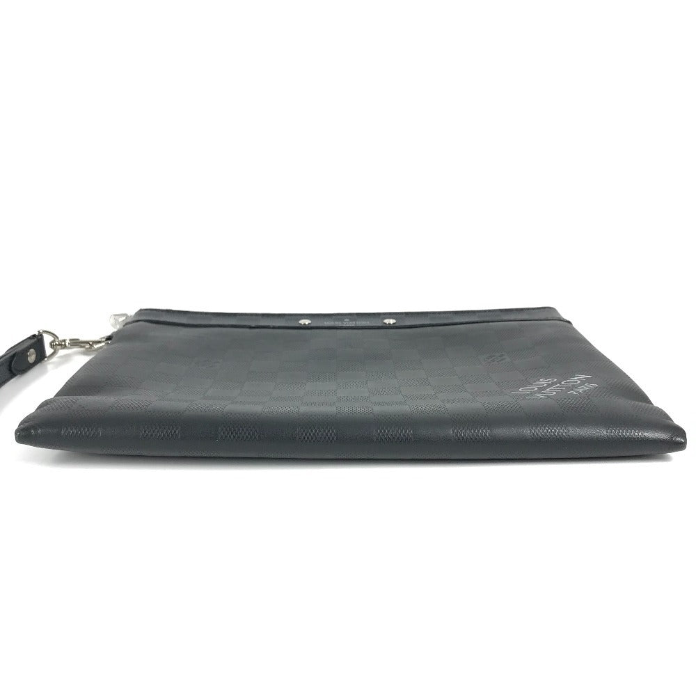 LOUIS VUITTON Clutch bag N60502 Damier Infini Leather , Damier Graphite Canvas black Damier Infinie Graphite Pochette To Go