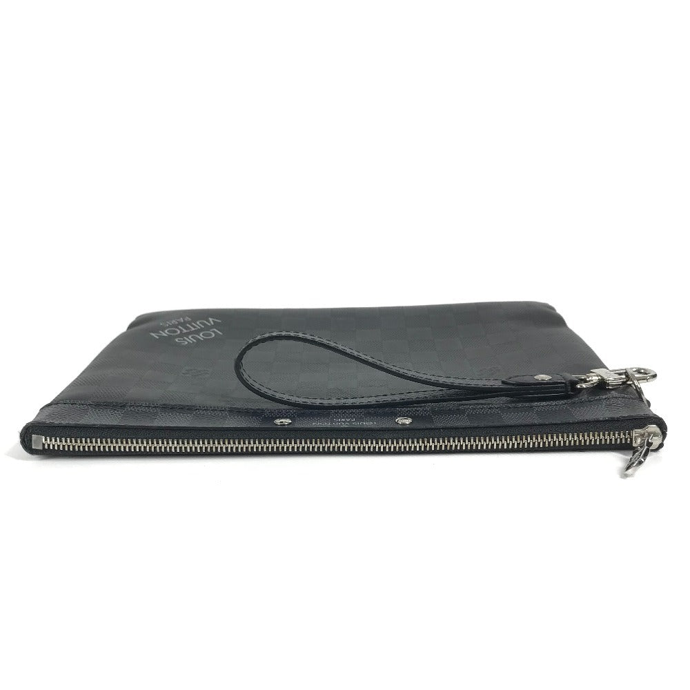LOUIS VUITTON Clutch bag N60502 Damier Infini Leather , Damier Graphite Canvas black Damier Infinie Graphite Pochette To Go