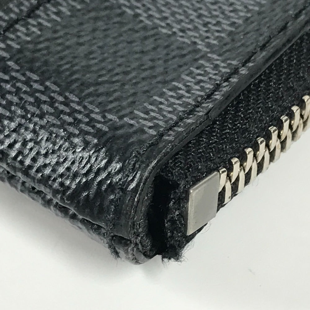 LOUIS VUITTON Clutch bag N60502 Damier Infini Leather , Damier Graphite Canvas black Damier Infinie Graphite Pochette To Go