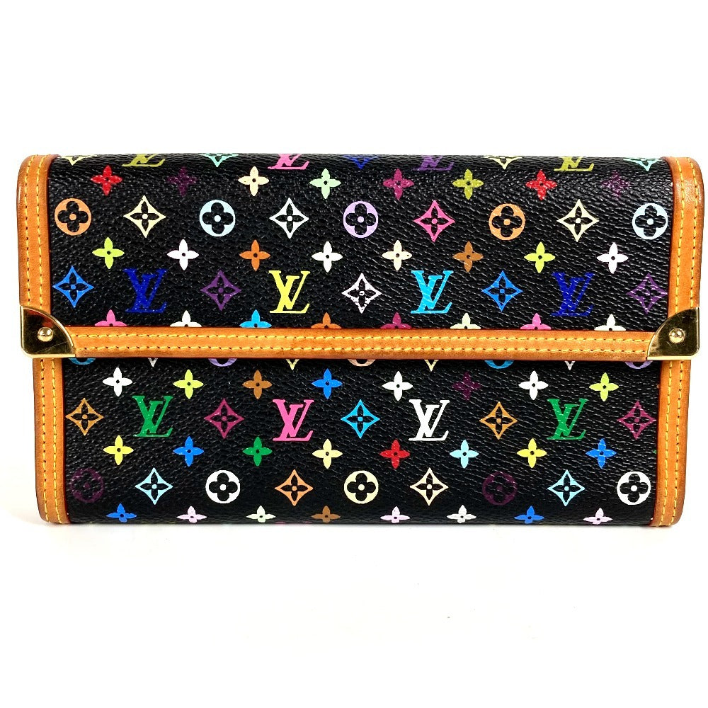 LOUIS VUITTON Long Wallet Purse M92658 Monogram multicolor canvas black Monogram multicolor Porte Tresor International