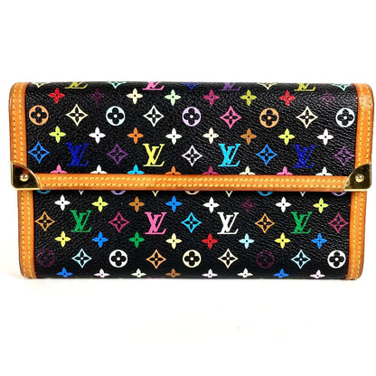LOUIS VUITTON Long Wallet Purse M92658 Monogram multicolor canvas black Monogram multicolor Porte Tresor International