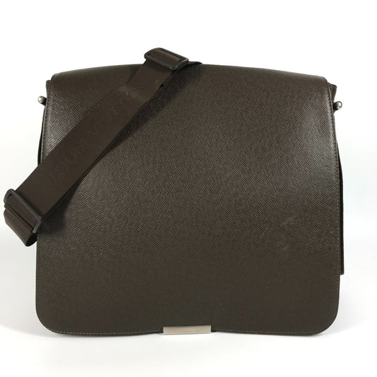 LOUIS VUITTON Shoulder Bag M30148 Taiga Leather, Nylon Brown Taiga Victor