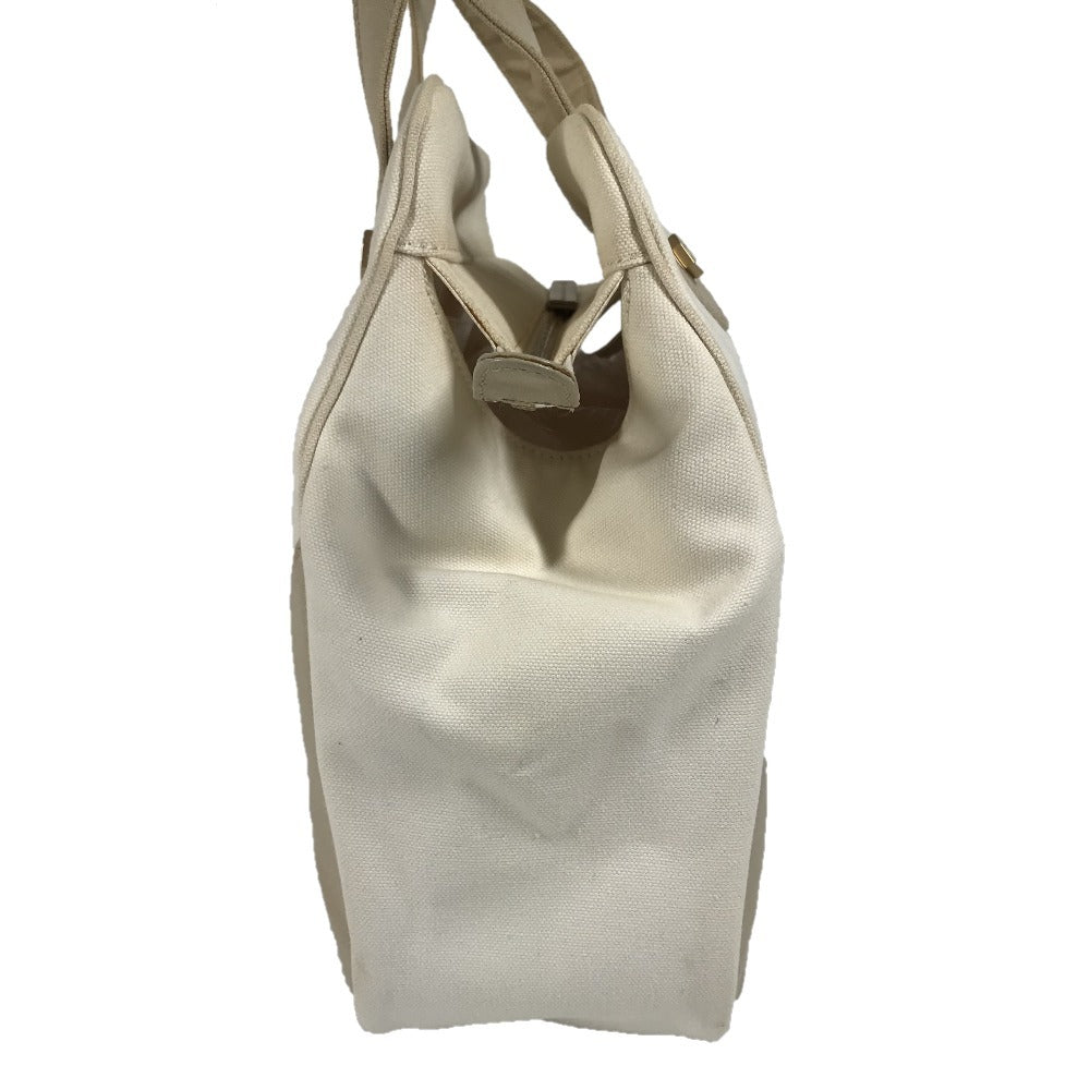 CHANEL Handbag canvas beige CC COCO Mark logo marshmallow