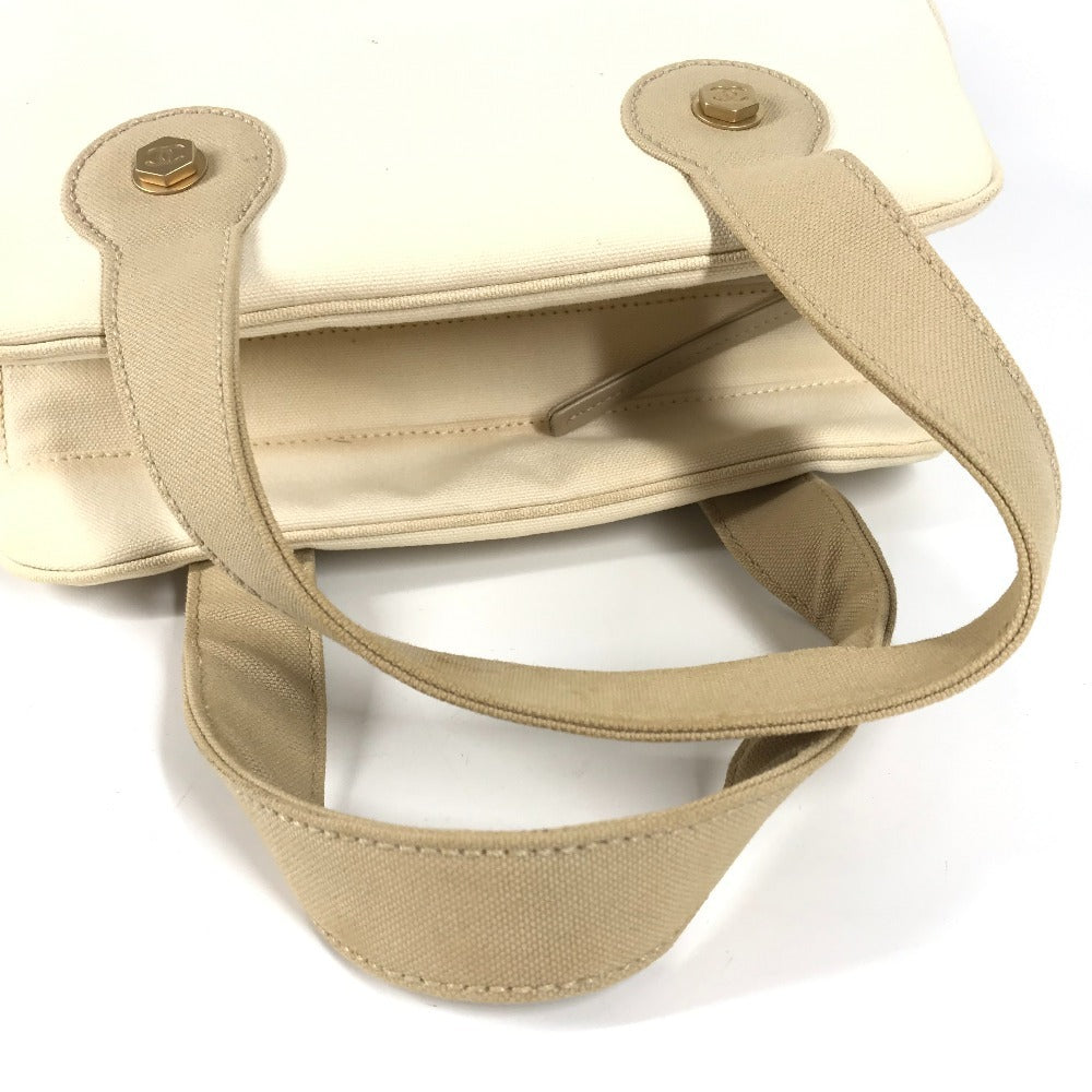 CHANEL Handbag canvas beige CC COCO Mark logo marshmallow