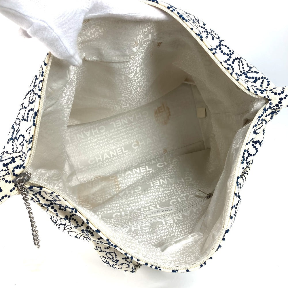 CHANEL Handbag canvas white Arabesque