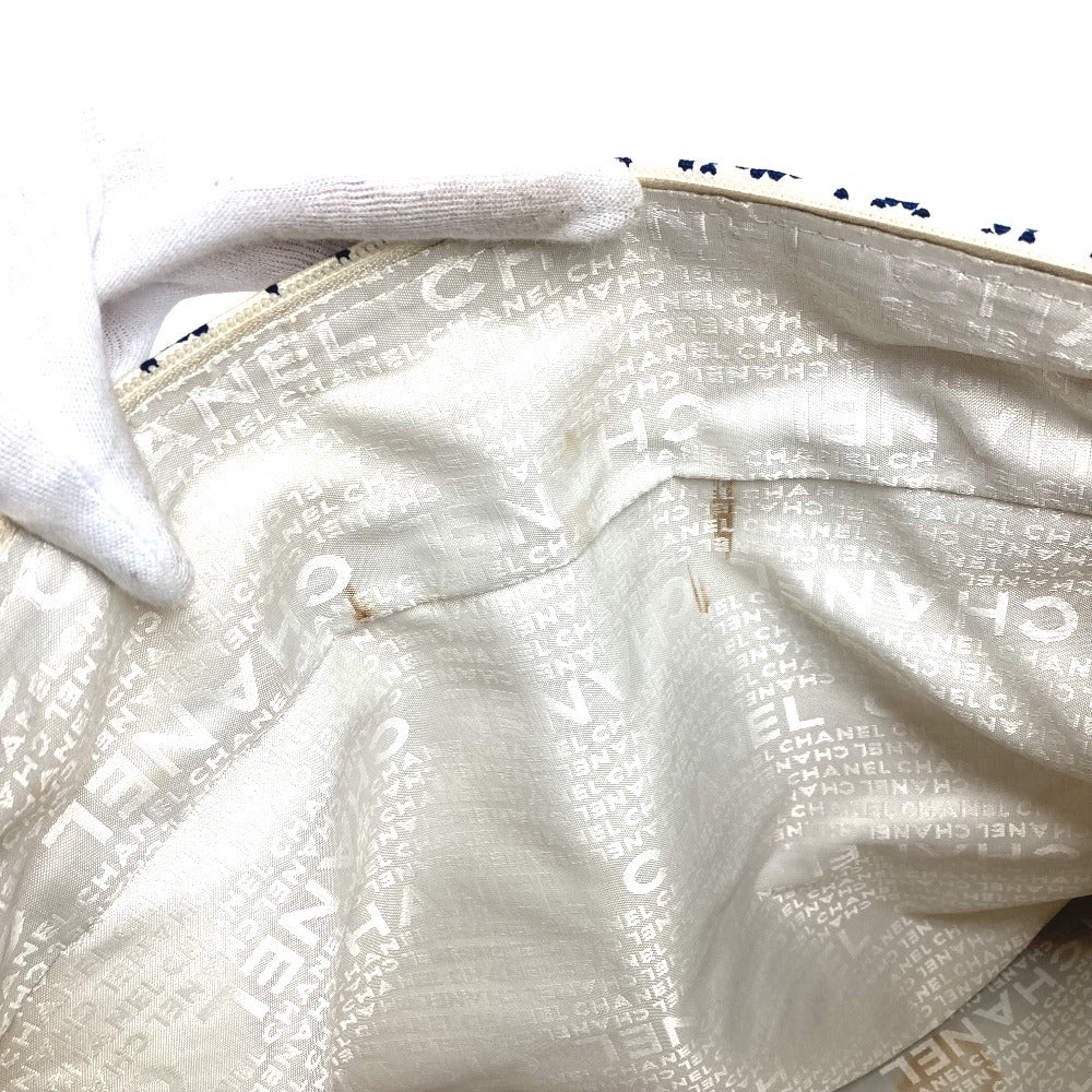 CHANEL Handbag canvas white Arabesque