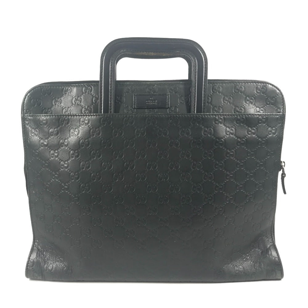 GUCCI Briefcase 152604 Sima leather black Handbag, document bag Guccissima GG logo