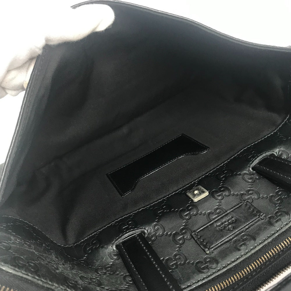 GUCCI Briefcase 152604 Sima leather black Handbag, document bag Guccissima GG logo