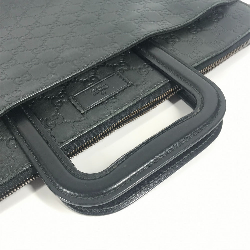 GUCCI Briefcase 152604 Sima leather black Handbag, document bag Guccissima GG logo
