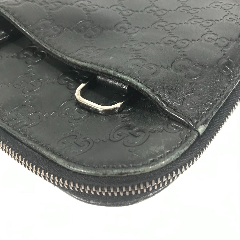 GUCCI Briefcase 152604 Sima leather black Handbag, document bag Guccissima GG logo