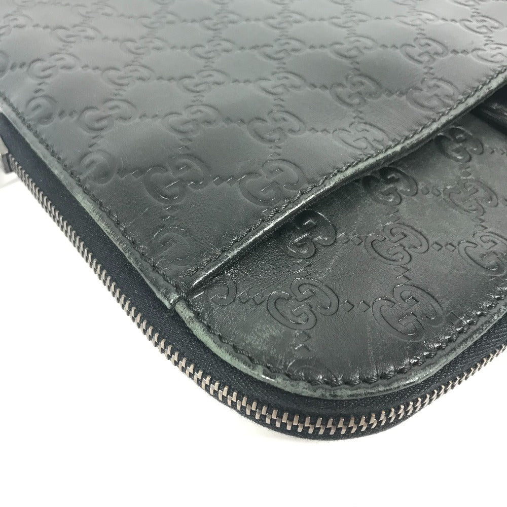 GUCCI Briefcase 152604 Sima leather black Handbag, document bag Guccissima GG logo