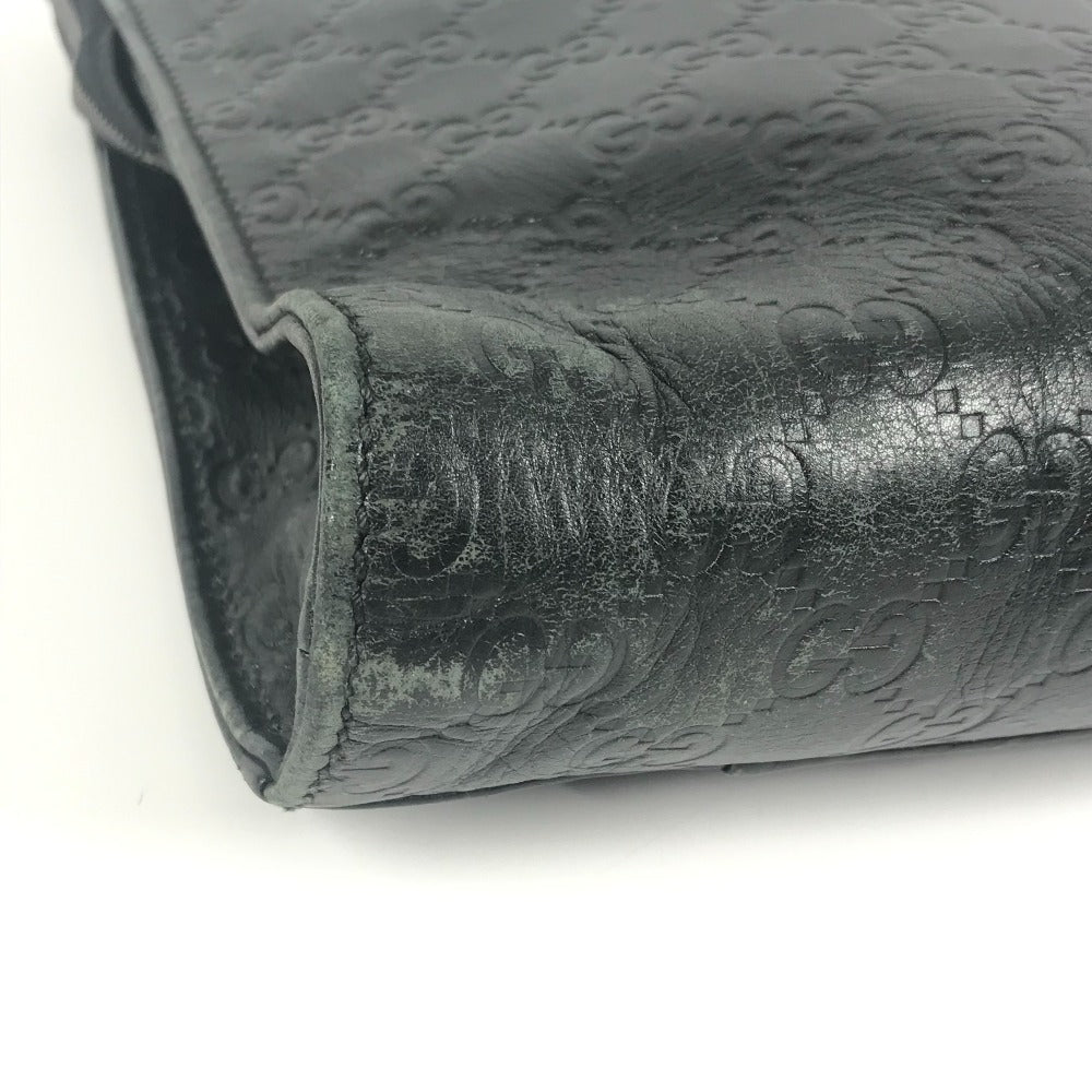 GUCCI Briefcase 152604 Sima leather black Handbag, document bag Guccissima GG logo