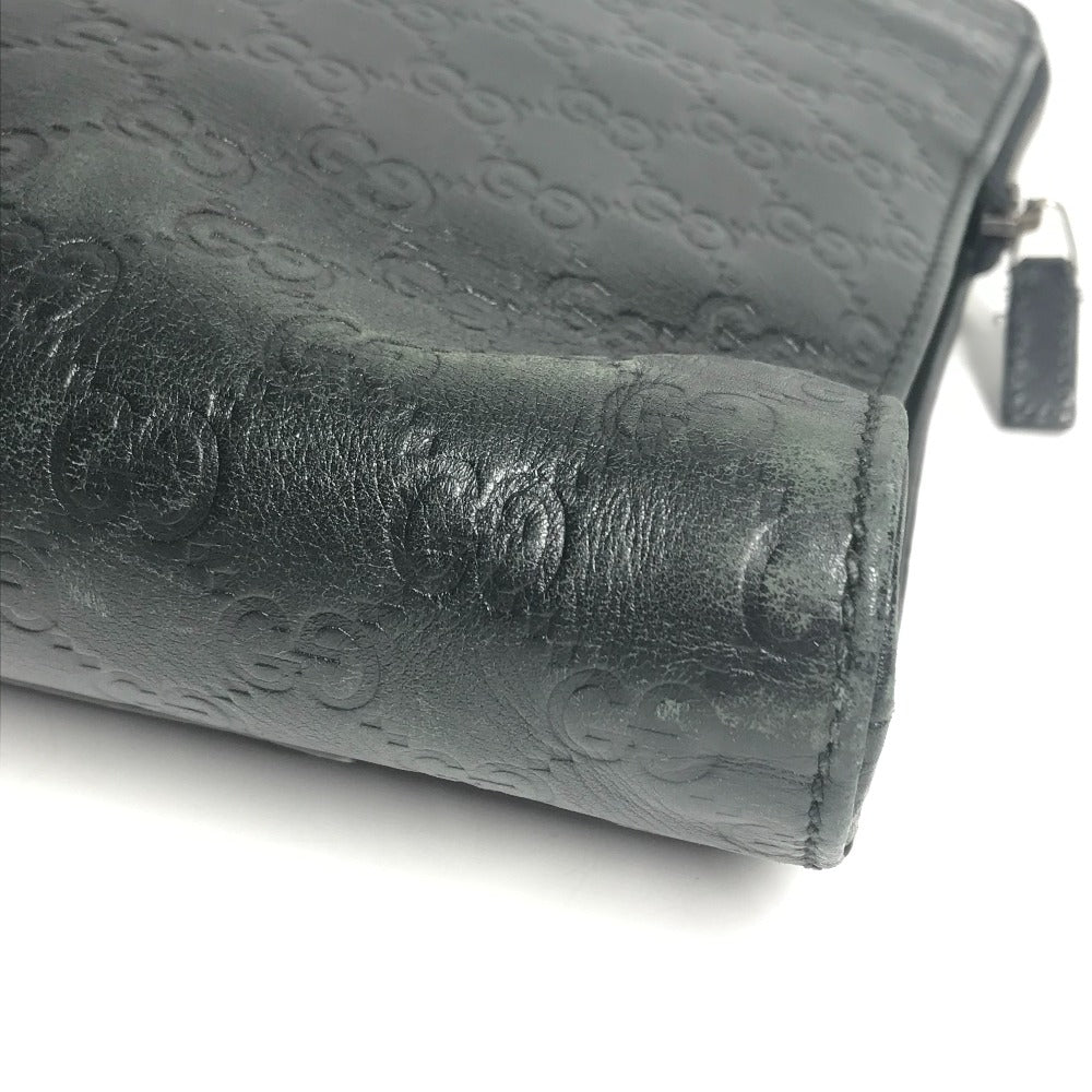 GUCCI Briefcase 152604 Sima leather black Handbag, document bag Guccissima GG logo