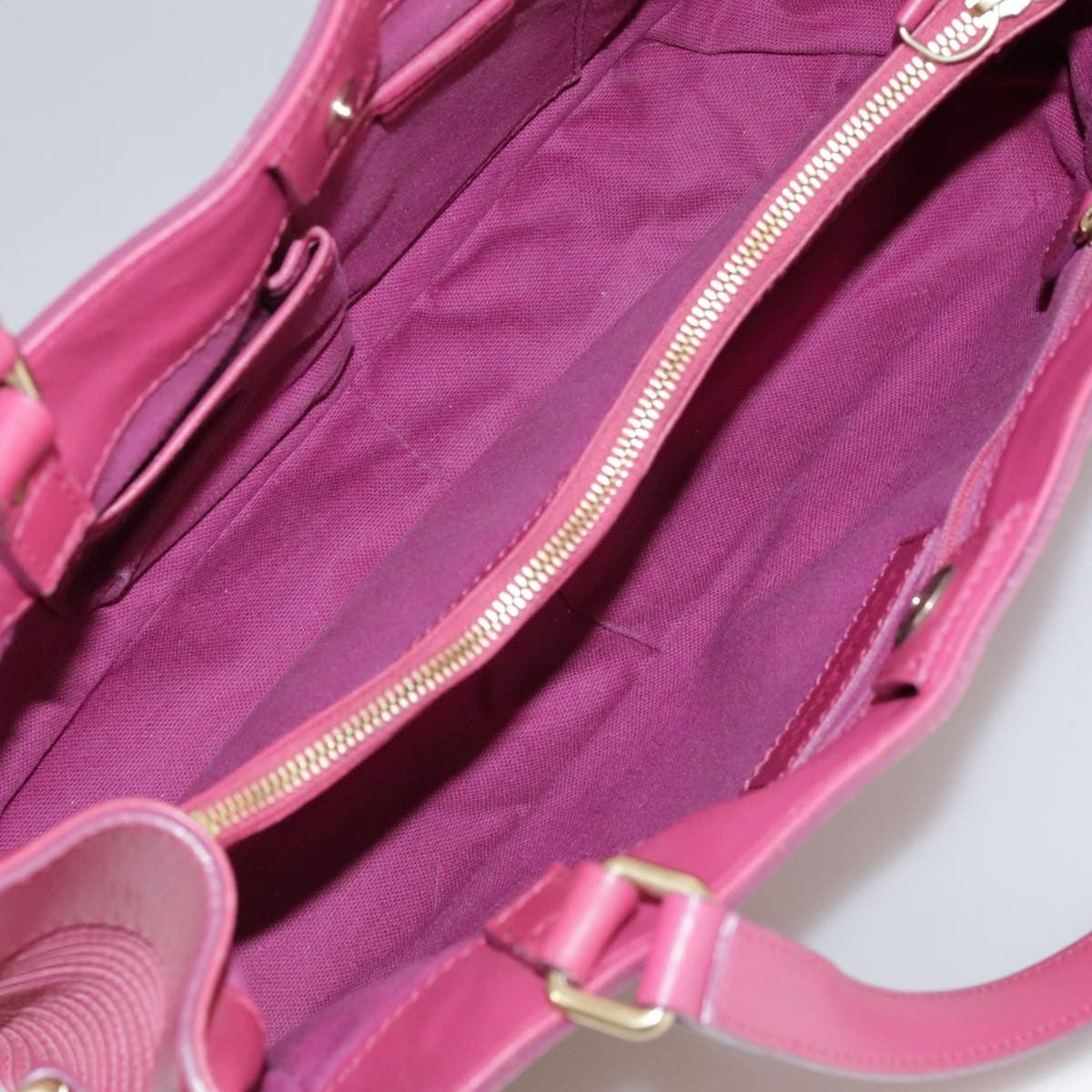 BURBERRY Blue Label Leather Hand Bag Pink Gold