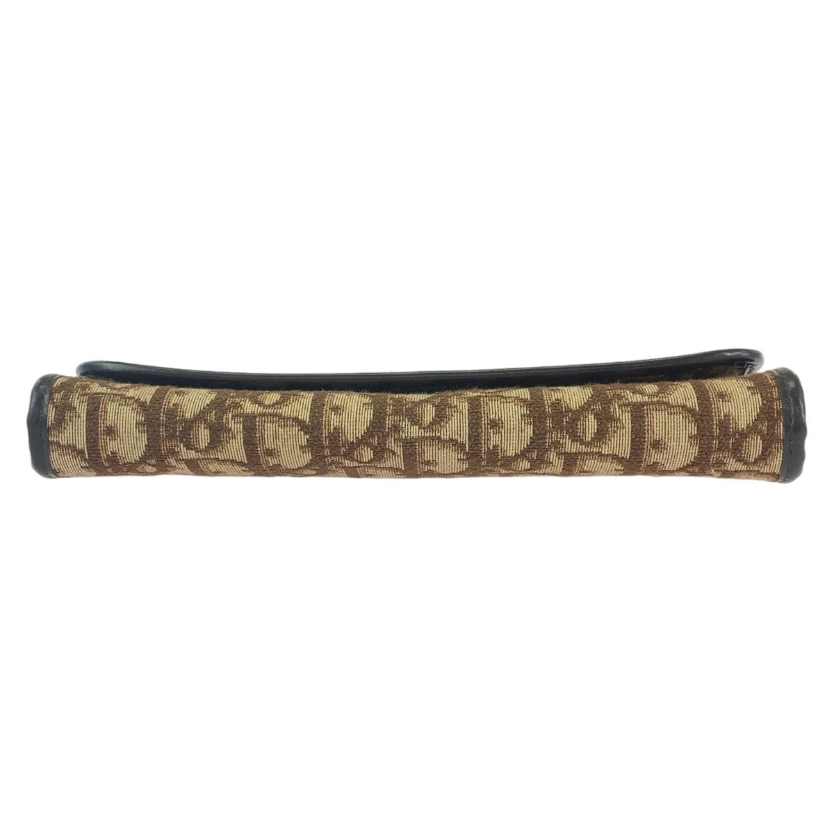 DIOR Canvas Shoulder Wallet on Chain Brown Beige Trotter Women Used Authentic