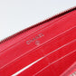 CHANEL Matelasse Long Wallet Caviar Skin Red Silver CC