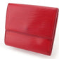 LOUIS VUITTON Bifold Wallet M63487 Red Porte Monnaie Billets Cartes Credit