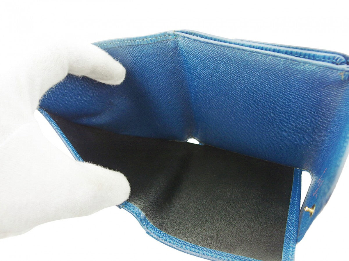 LOUIS VUITTON Bifold Wallet M63485 blue Porte Monnaie Billets Cartes Credit