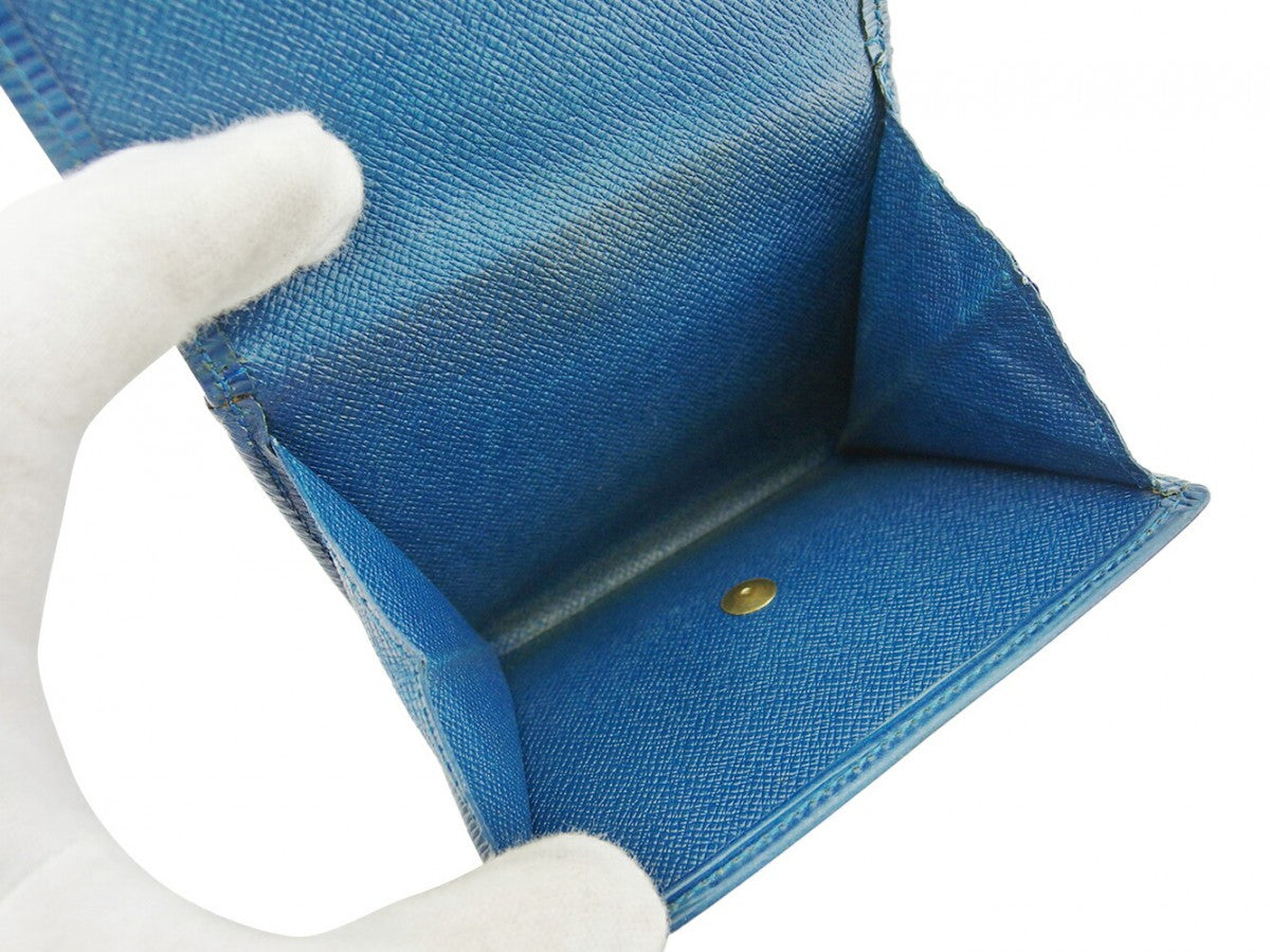 LOUIS VUITTON Bifold Wallet M63485 blue Porte Monnaie Billets Cartes Credit