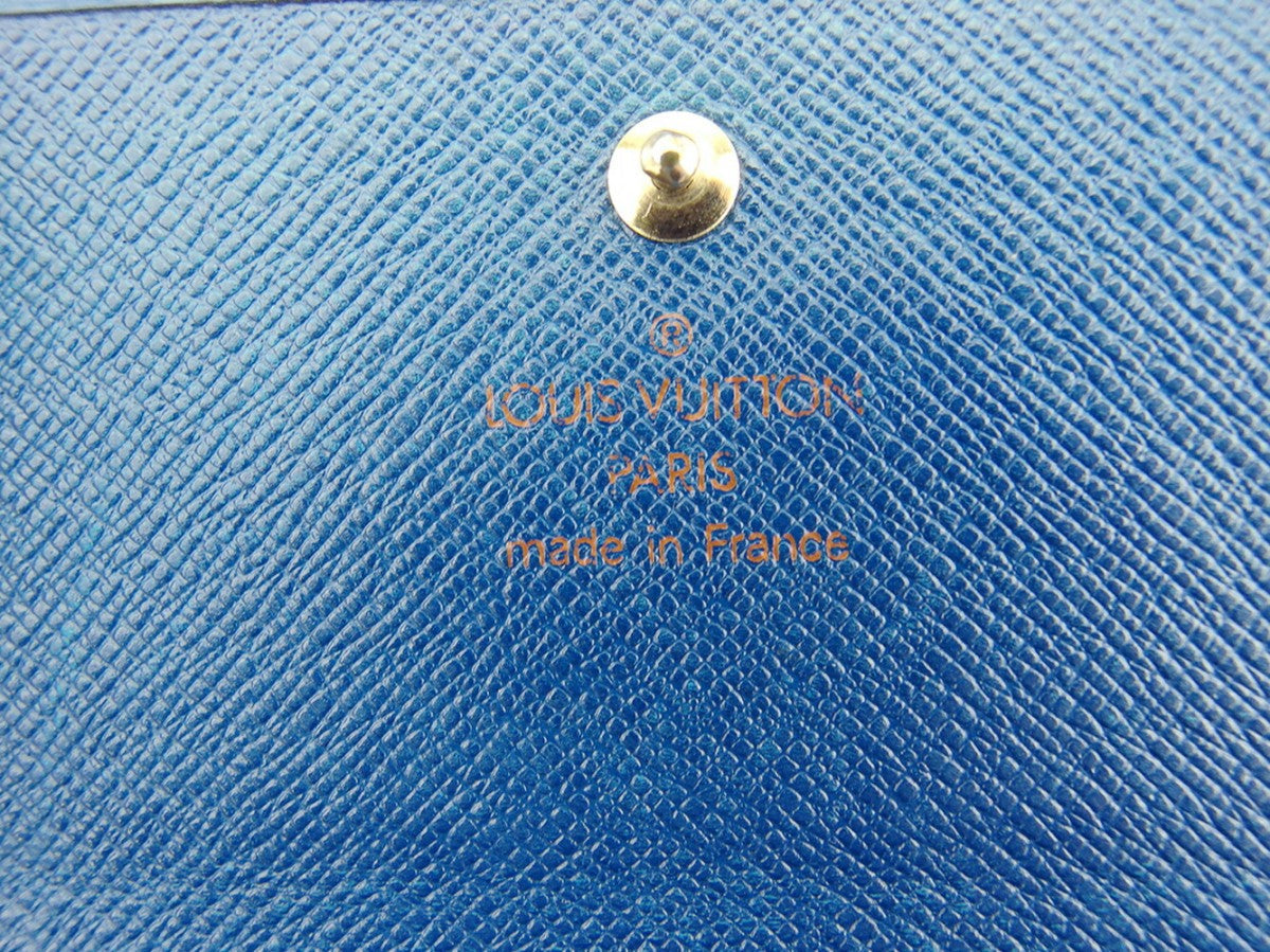 LOUIS VUITTON Bifold Wallet M63485 blue Porte Monnaie Billets Cartes Credit
