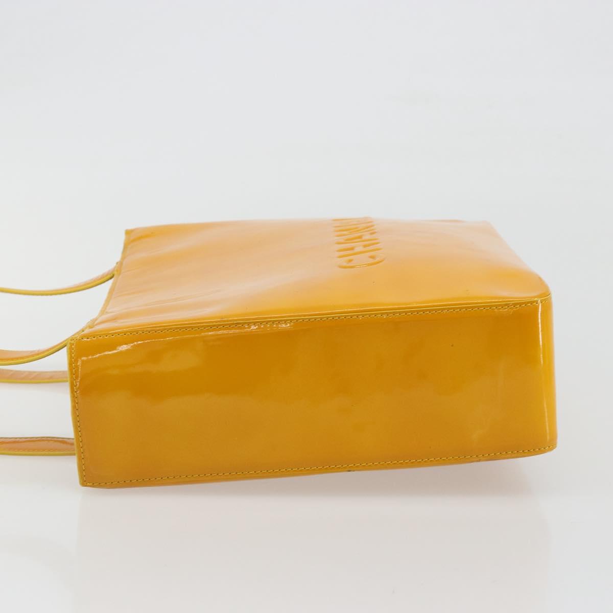 CHANEL Tote Bag Patent Leather Orange CC