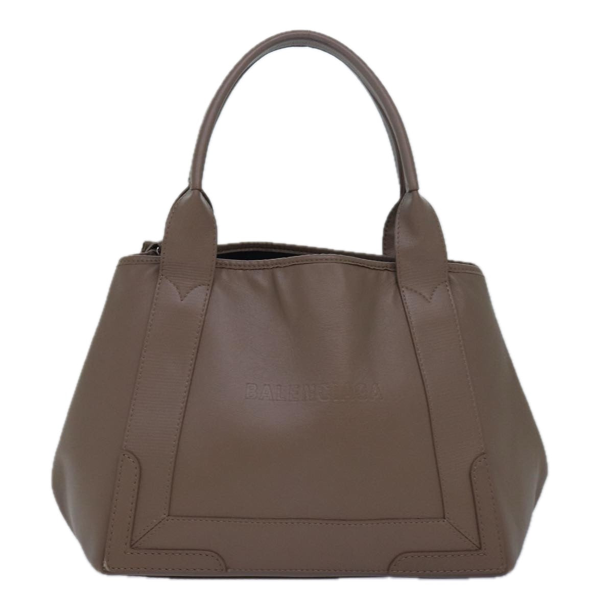 BALENCIAGA Cabas Hand Bag Leather Gray