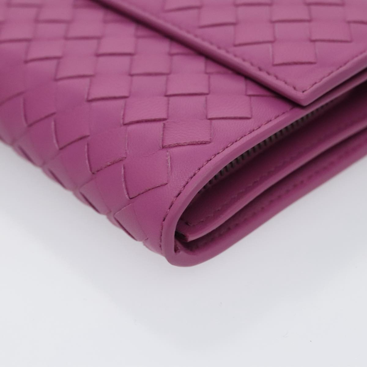 BOTTEGA VENETA Intecciato Long Wallet Leather Purple
