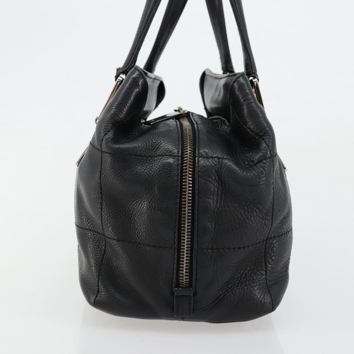 CHANEL Handbag Caviar Skin Black Silver CC