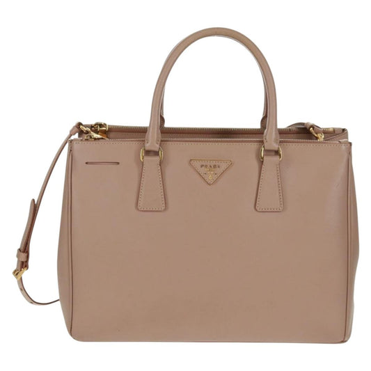 PRADA Two Way Hand Bag Saffiano Leather Pink Gold