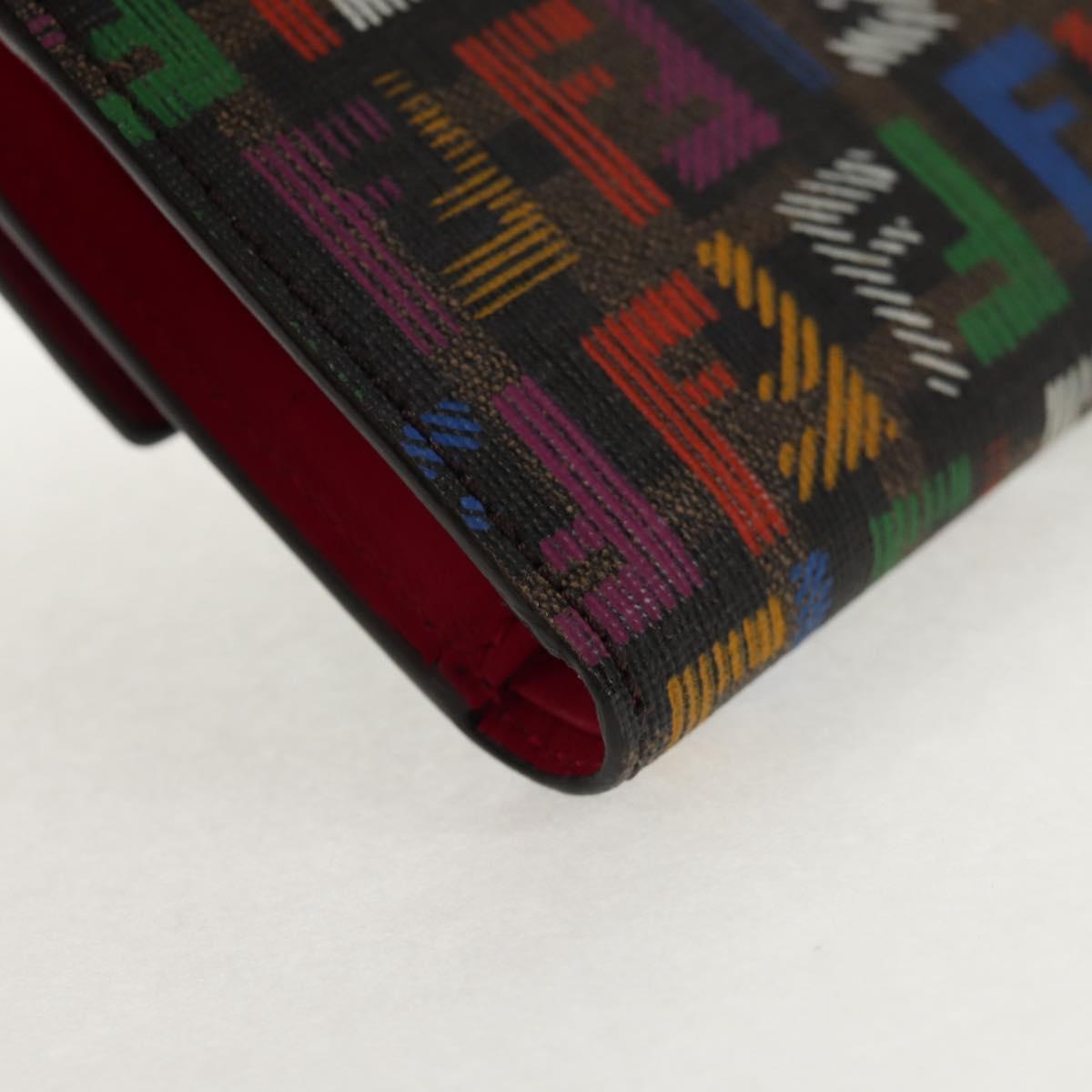 FENDI Zucca Canvas T rifold Wallet Multicolor Gold