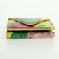 BALENCIAGA Mini Wallet Trifold Leather Yellow Silver
