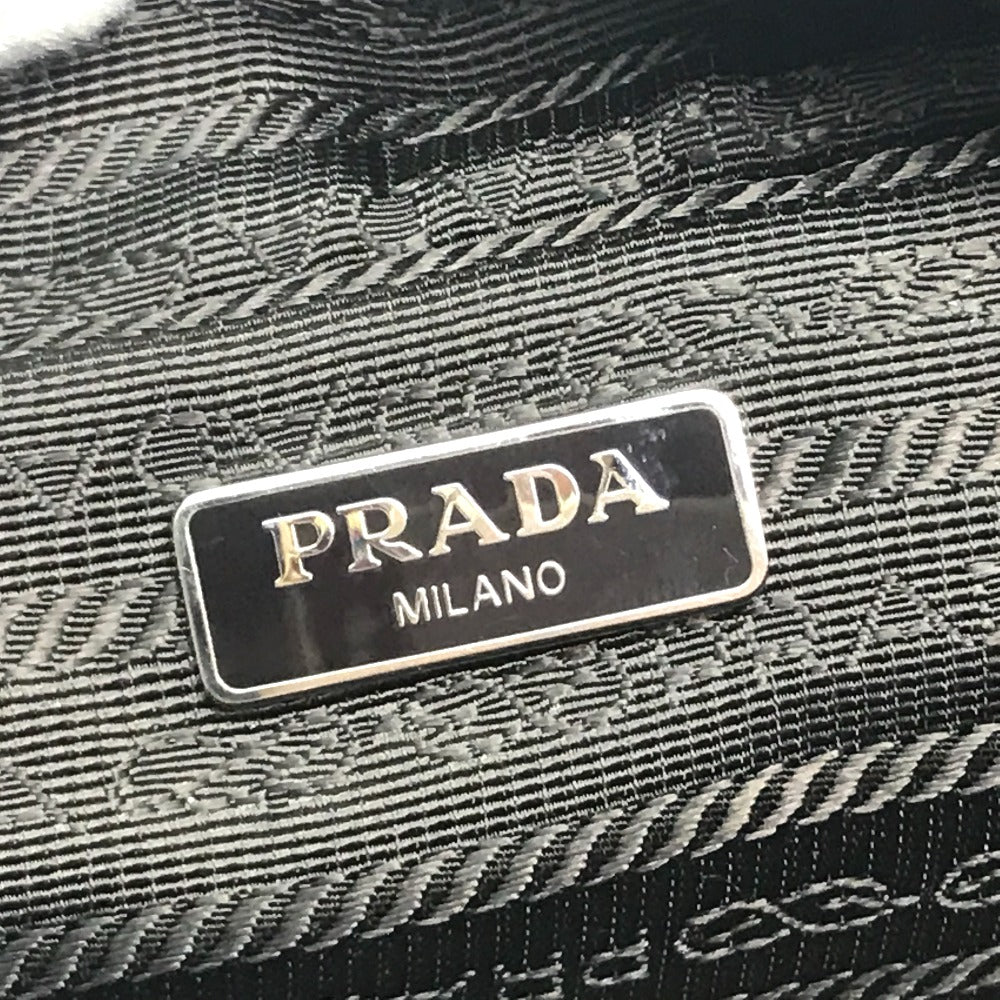PRADA Pouch leather Red Triangle With logo Women Used Authentic