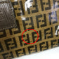 FENDI Shoulder Bag Plastics/Leather Brown Crossbody FF Zucca Pattern Women Used Authentic