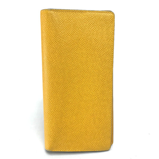 LOUIS VUITTON Long Wallet Purse M42087 Taiga Leather yellow Taiga Portefeuille Blaza mens Used Authentic